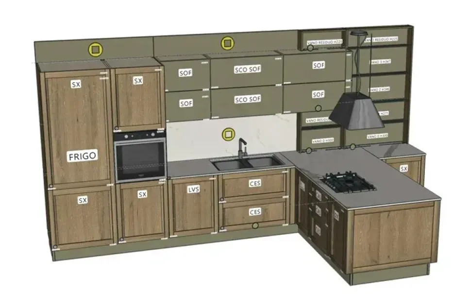 Cucina Milano 01 con penisola Veneta cucine con un ribasso imperdibile