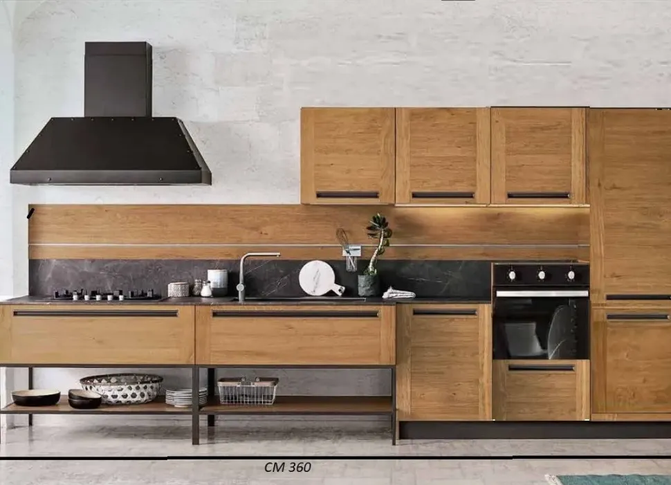 Cucina modello Cucina industrial legno frame con maniglia particolare Collezione esclusiva PREZZO SCONTATO 50%