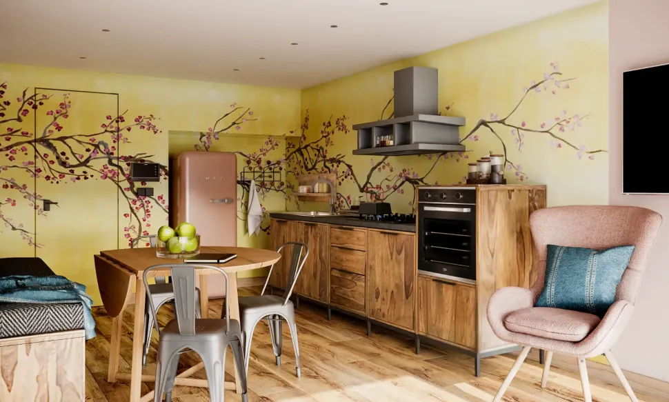 Cucina modello Cucina totla wood in vero legno Nuovi mondi collection PREZZO SCONTATO 58%