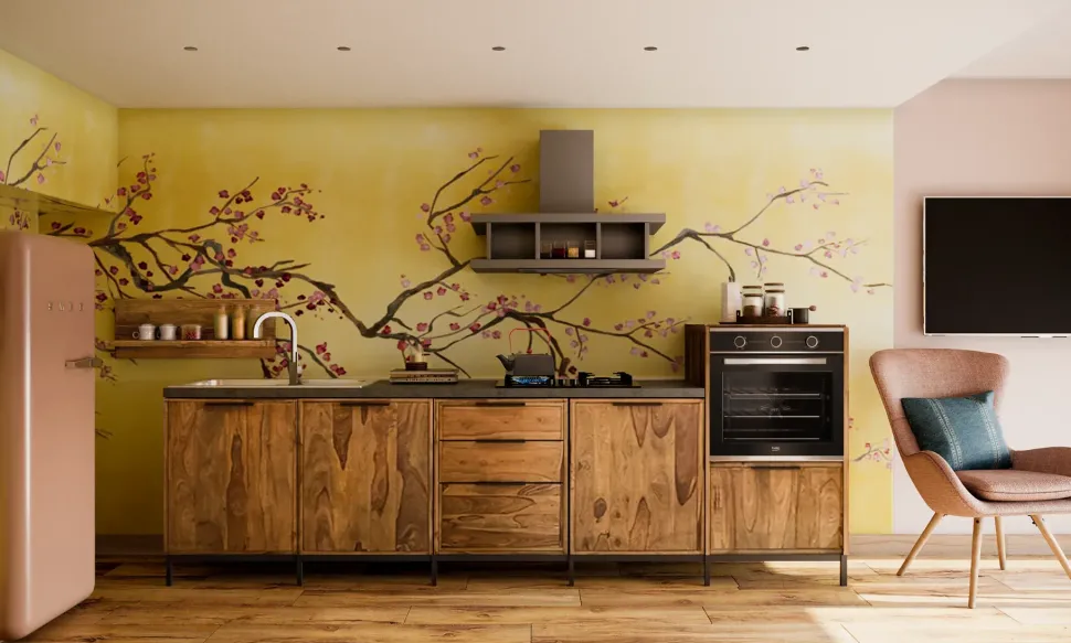 Cucina modello Cucina totla wood in vero legno Nuovi mondi collection PREZZO SCONTATO 58%