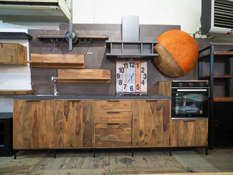 Cucina modello Cucina totla wood in vero legno Nuovi mondi collection PREZZO SCONTATO 58%