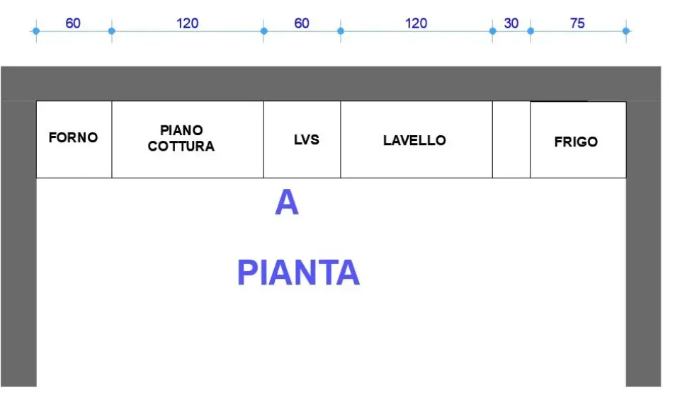 Cucina modello Sp22 Astra PREZZO SCONTATO 57%