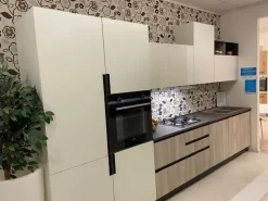 Cucina moderna bianca Arrex lineare Lab scontata