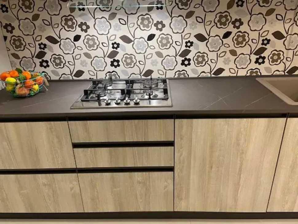 Cucina moderna bianca Arrex lineare Lab scontata