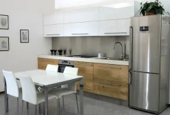 Cucina moderna bianca Artigianale lineare U818 kristal  scontata