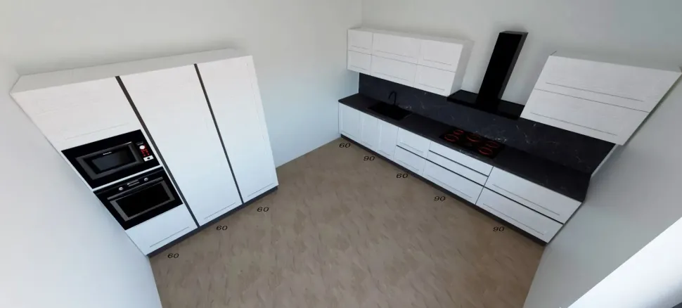 Cucina moderna bianca Astra lineare Ego scontata