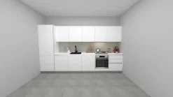 Cucina moderna bianca Stosa lineare Art bianco soft
