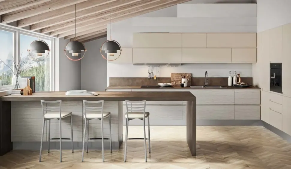 Cucina moderna con penisola Nuovi mondi cucine minimal gola integrata a prezzo ribassato