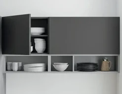 Cucina moderna grigio Primacucine lineare Domino grafite e cementho in offerta