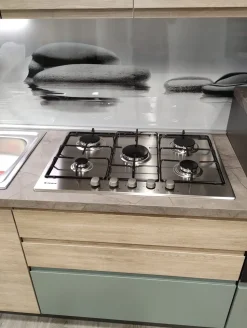 Cucina moderna lineare Cucina new kelly 330 grigio e salvia Artigianale a prezzo scontato