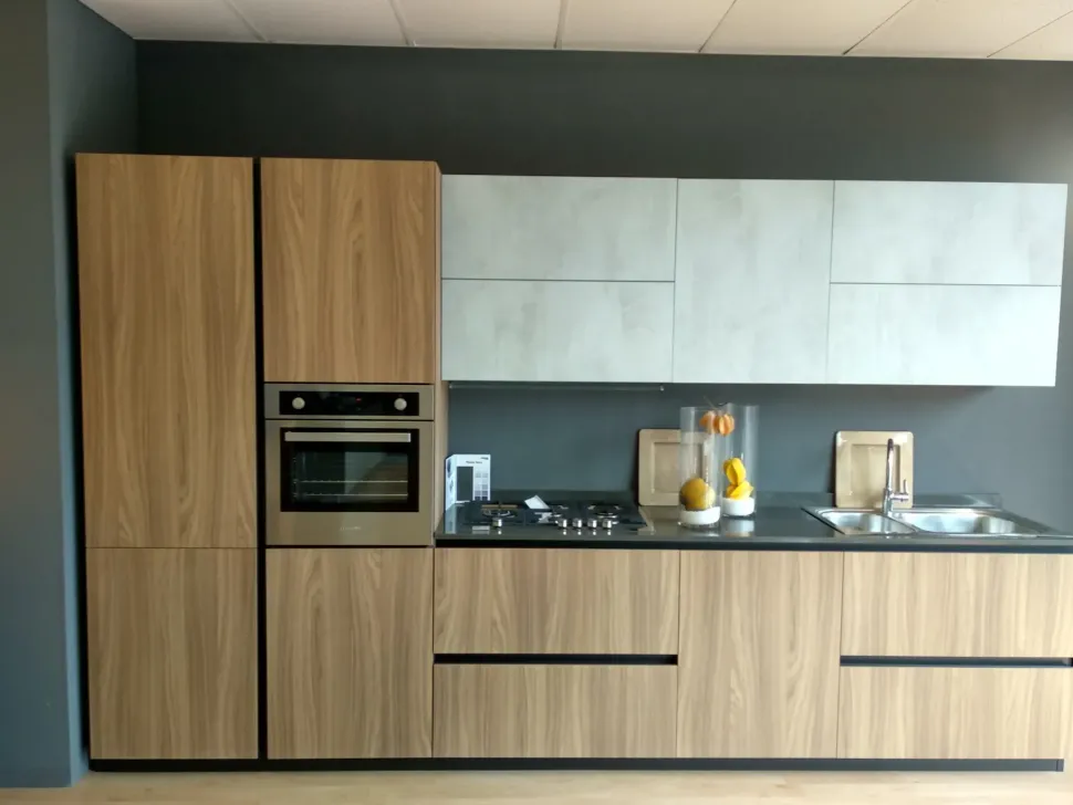 Cucina moderna lineare Cubodesign Cucina noce dozuki a prezzo ribassato