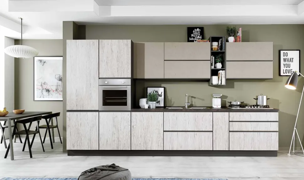Cucina moderna lineare Emily 01 Evo cucine a prezzo ribassato