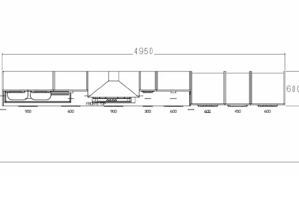 Cucina moderna lineare Imab group Modello capri bianca e rovere a prezzo ribassato