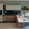 Cucina moderna noce Essebi con penisola Azimut in offerta