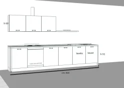 Cucina moderna nordic celeste, effetto legno, scontata 53%. Progettata da un interno.
