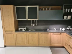 Cucina moderna rovere chiaro Arredo3 ad angolo Asia telaio
