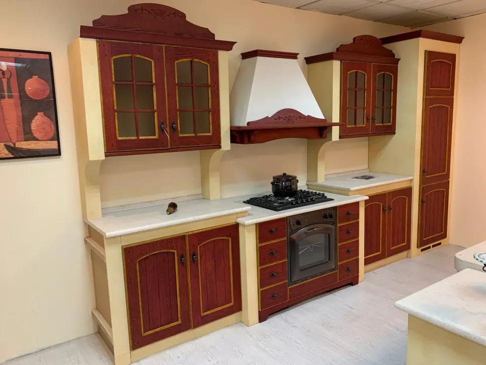 Cucina Morgana classica rossa ad isola Arrex