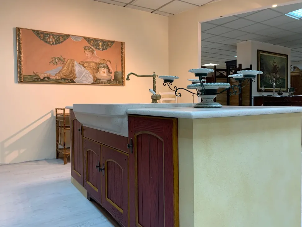 Cucina Morgana classica rossa ad isola Arrex