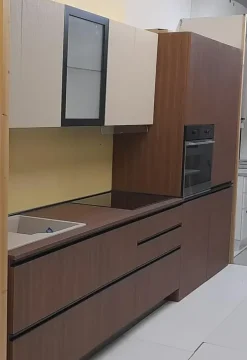 Cucina noce moderna lineare Giannei Nexus tabacco