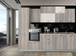 Cucina noce moderna lineare Cuccina 330 cm noceartico Artigianale