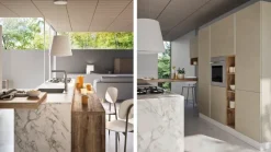 Cucina Nuovi mondi collection moderna con isola altri colori in melaminico Cucina con isola e colonne ed isola
