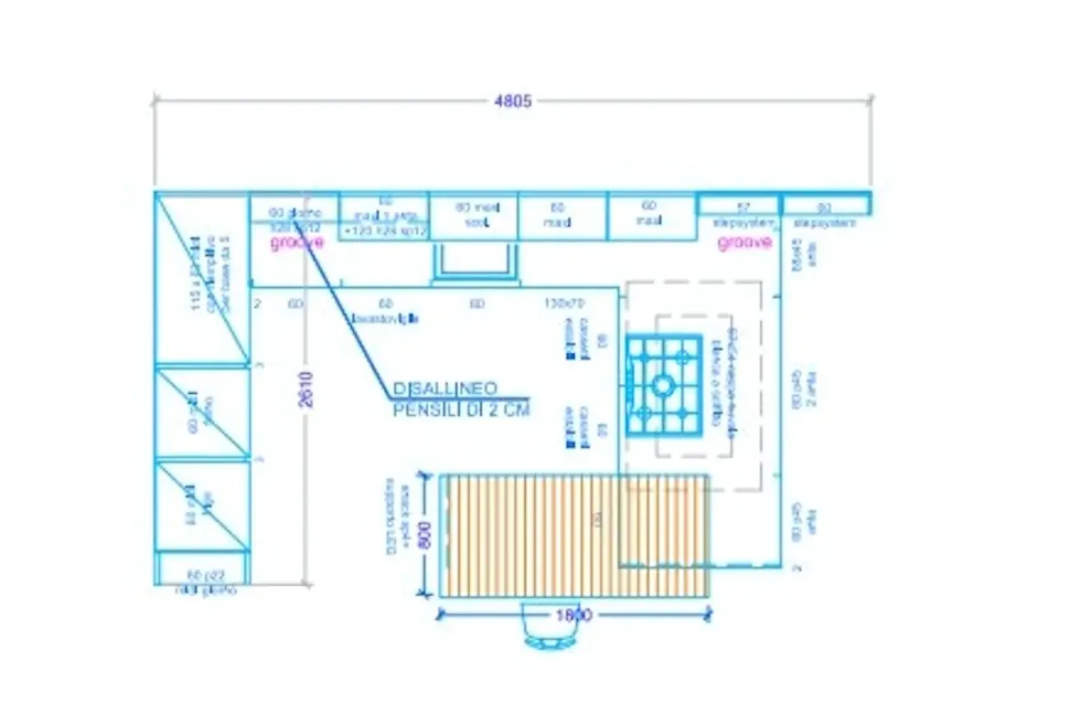 Cucina Oyster con penisola Veneta cucine con un ribasso imperdibile