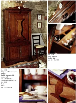 Cucina Parlani country lineare noce in legno Dispensa buffalo con tavolo