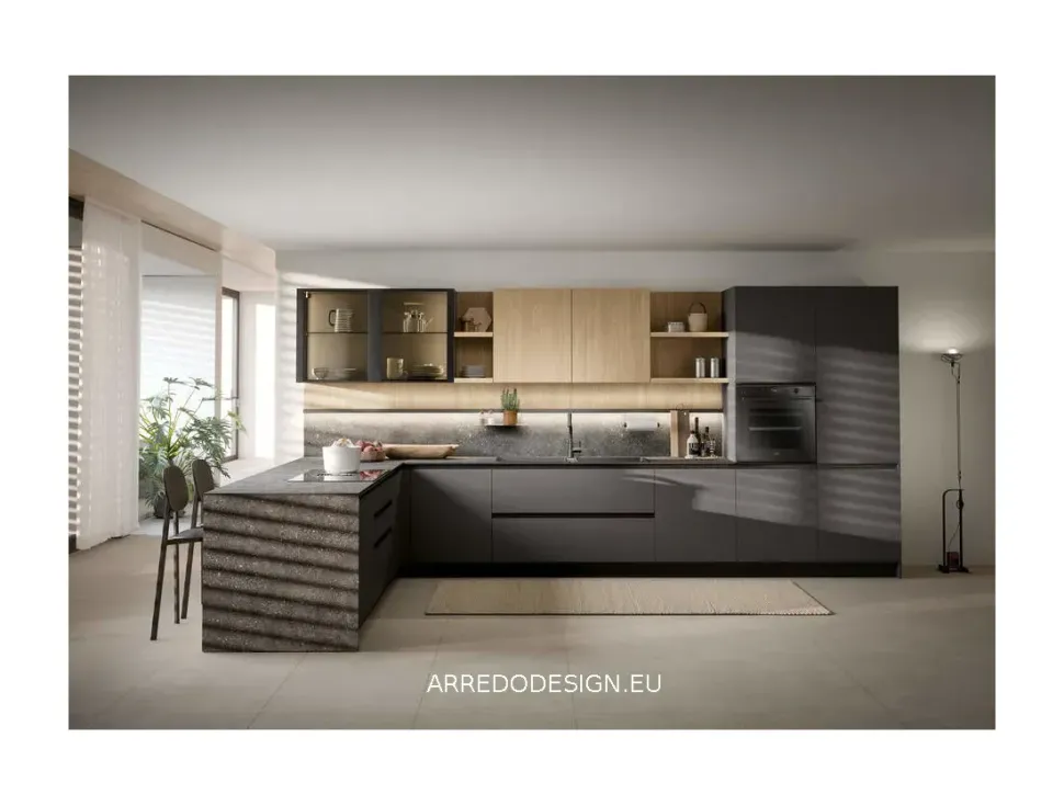 Cucina Prima cucine moderna ad angolo altri colori in melaminico Zoe
