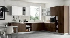 CUCINA Primacucine Domino noce carruba e bianco matt PREZZO OUTLET