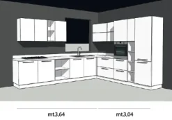 CUCINA Primacucine Domino noce carruba e bianco matt PREZZO OUTLET