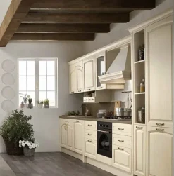Cucina provenzale lineare Cucina modello shabby vintage  l,egno lineare white  Collezione esclusiva a prezzo ribassato