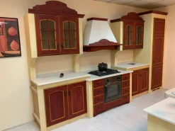 Cucina rossa classica con isola Arrex Morgana