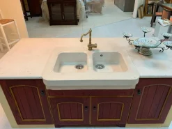 Cucina rossa classica con isola Arrex Morgana