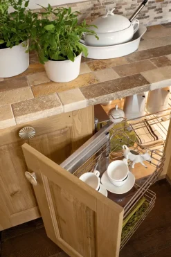 Cucina rovere chiaro country ad angolo Carola muratura Arrex scontata