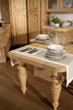 Cucina rovere chiaro country ad angolo Carola muratura Arrex scontata