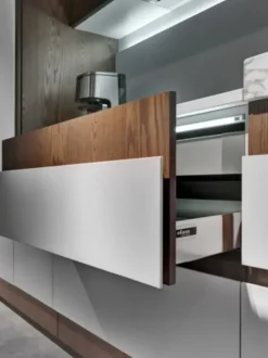 Cucina rovere chiaro design lineare Opera Tisettanta