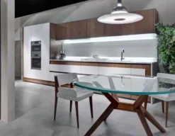 Cucina rovere chiaro design lineare Opera Tisettanta