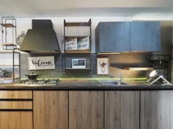 Cucina rovere chiaro industriale con penisola Cucina industrial colonne e piano snack  Collezione esclusiva