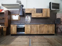 Cucina rovere chiaro industriale lineare Cucina industriale  vintage in legno e ferro  offerta unica Collezione esclusiva in offerta