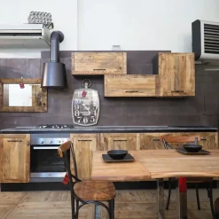 Cucina rovere chiaro industriale lineare Cucina industriale  vintage in legno e ferro  offerta unica Collezione esclusiva in offerta