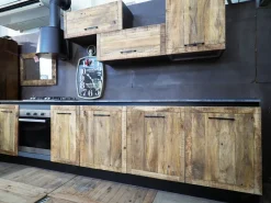 Cucina rovere chiaro industriale lineare Cucina industriale  vintage in legno e ferro  offerta unica Collezione esclusiva in offerta