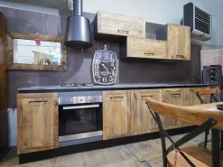 Cucina rovere chiaro industriale lineare Cucina industriale  vintage in legno e ferro  offerta unica Collezione esclusiva in offerta