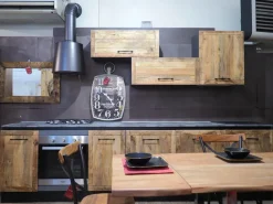Cucina rovere chiaro industriale lineare Cucina industriale  vintage in legno e ferro  offerta unica Collezione esclusiva in offerta