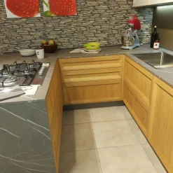 Cucina rovere chiaro moderna con penisola Atelier Astra scontata