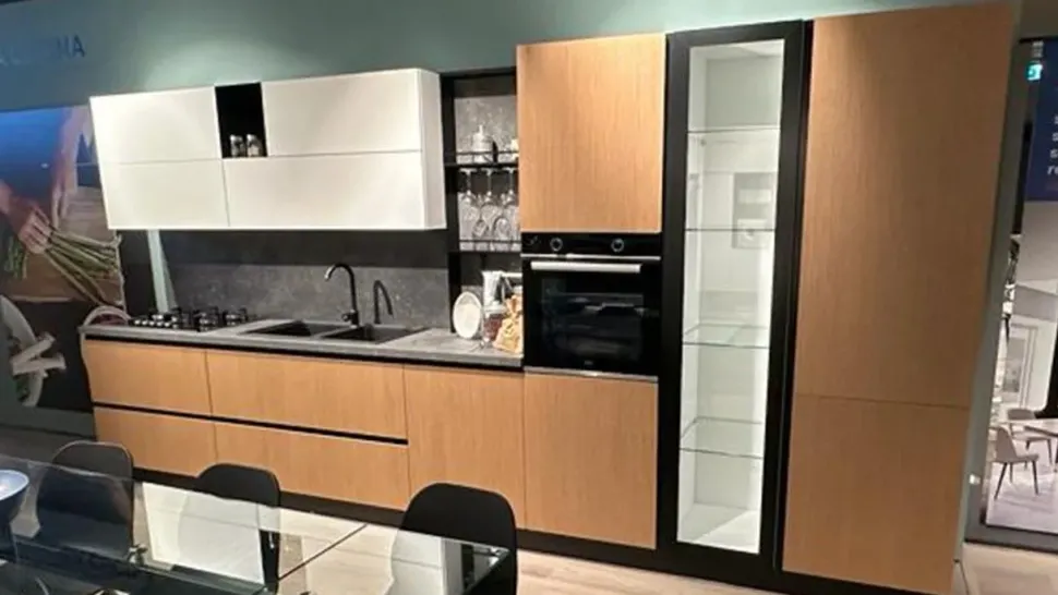 Cucina rovere chiaro moderna lineare Mobilturi Pop a soli 6950 Euro