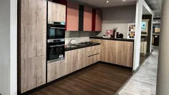 Cucina rovere chiaro moderna ad angolo Hilary Mobilturi in Offerta Outlet