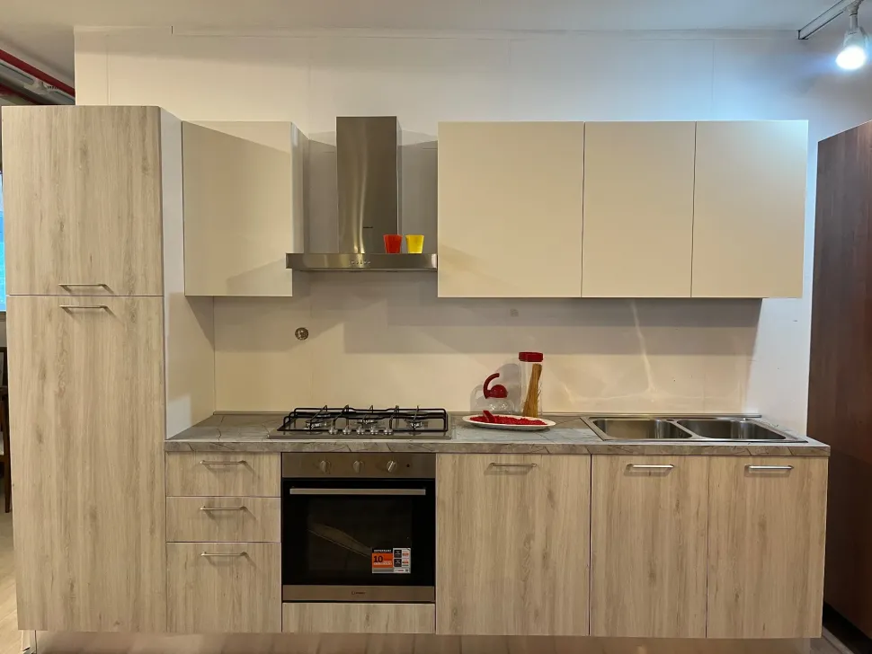 Cucina rovere chiaro moderna lineare Cucina joy rovere chiaro e bianco Gm cucine in offerta