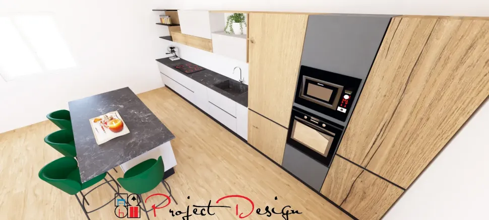 Cucina rovere chiaro moderna lineare Sp22 Astra in offerta