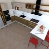 Cucina rovere chiaro moderna con penisola Sp22 Astra scontata