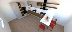 Cucina rovere chiaro moderna con penisola Sp22 Astra scontata